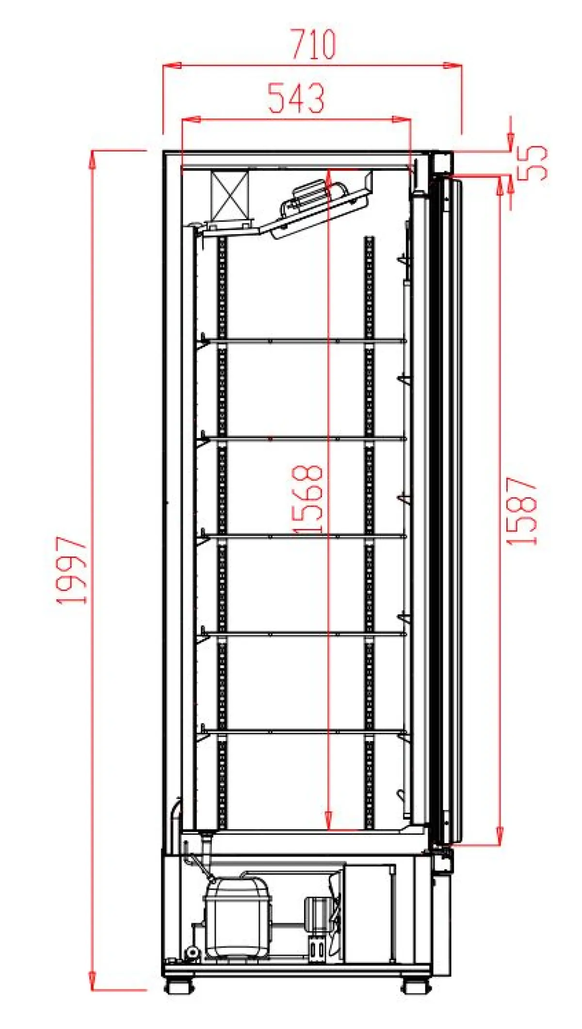 REFRIGERATOR 1 GLASS DOOR JDE-600R