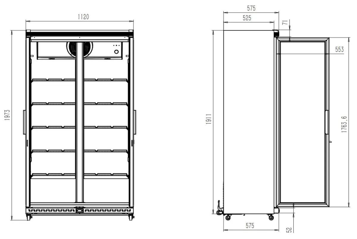 COMBISTEEL UPRIGHT MERCHANDISER 2 DOOR 112X60X197CM