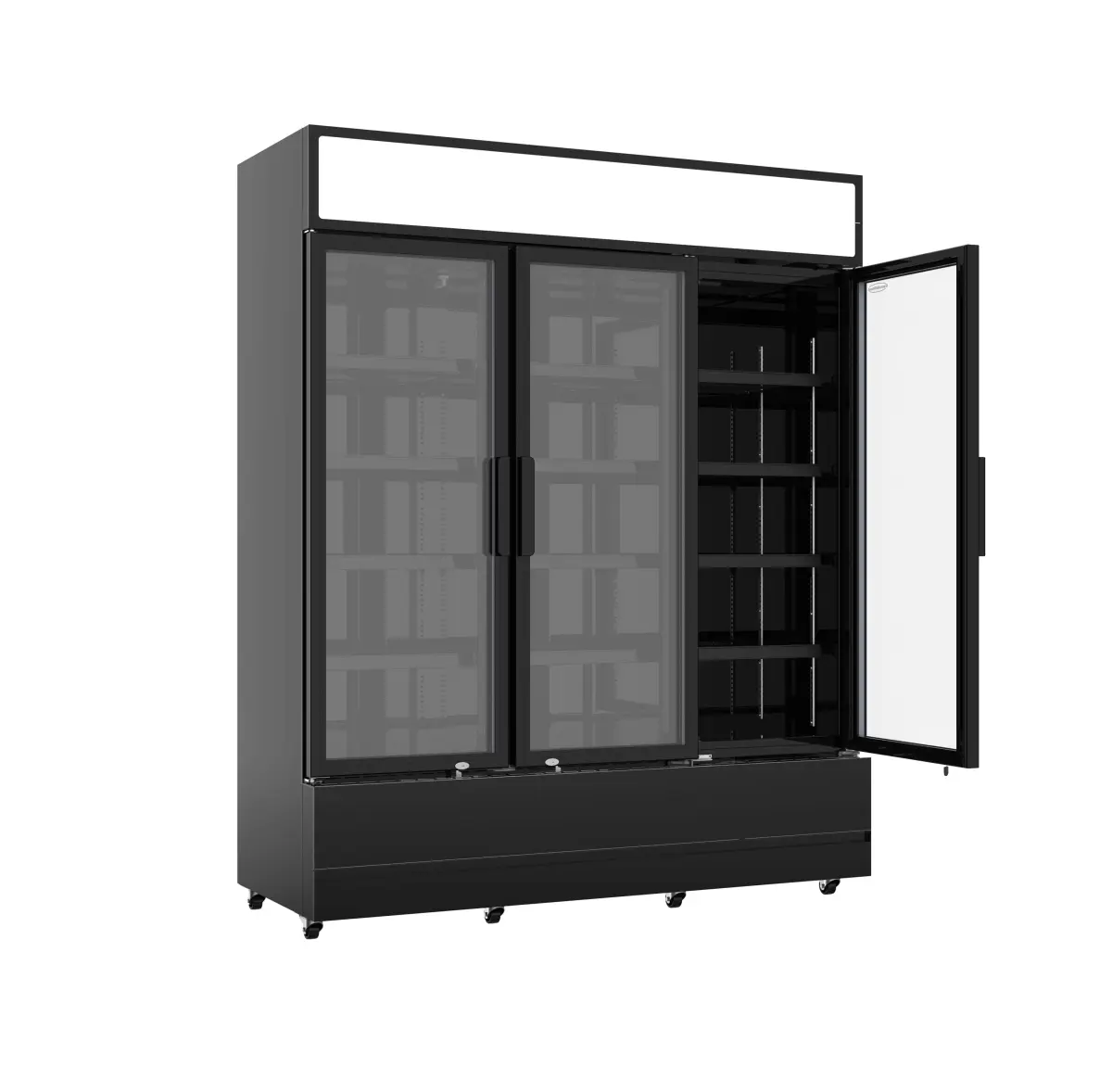 REFRIGERATOR 3 GLASS DOORS BLACK FCU-1200 BL