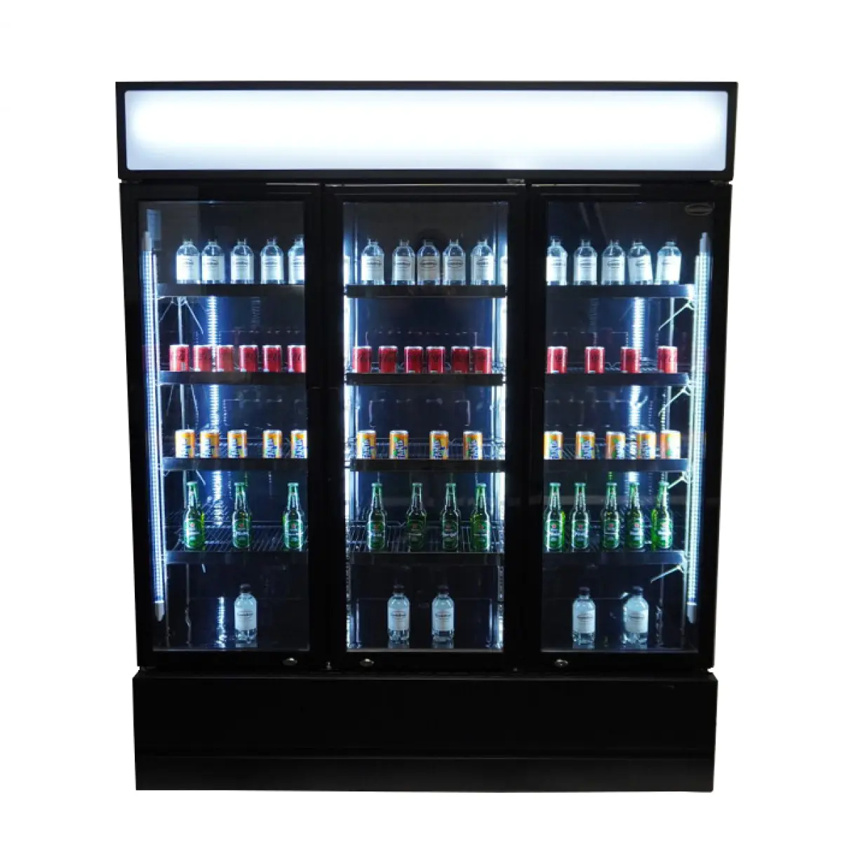 REFRIGERATOR 3 GLASS DOORS BLACK FCU-1200 BL