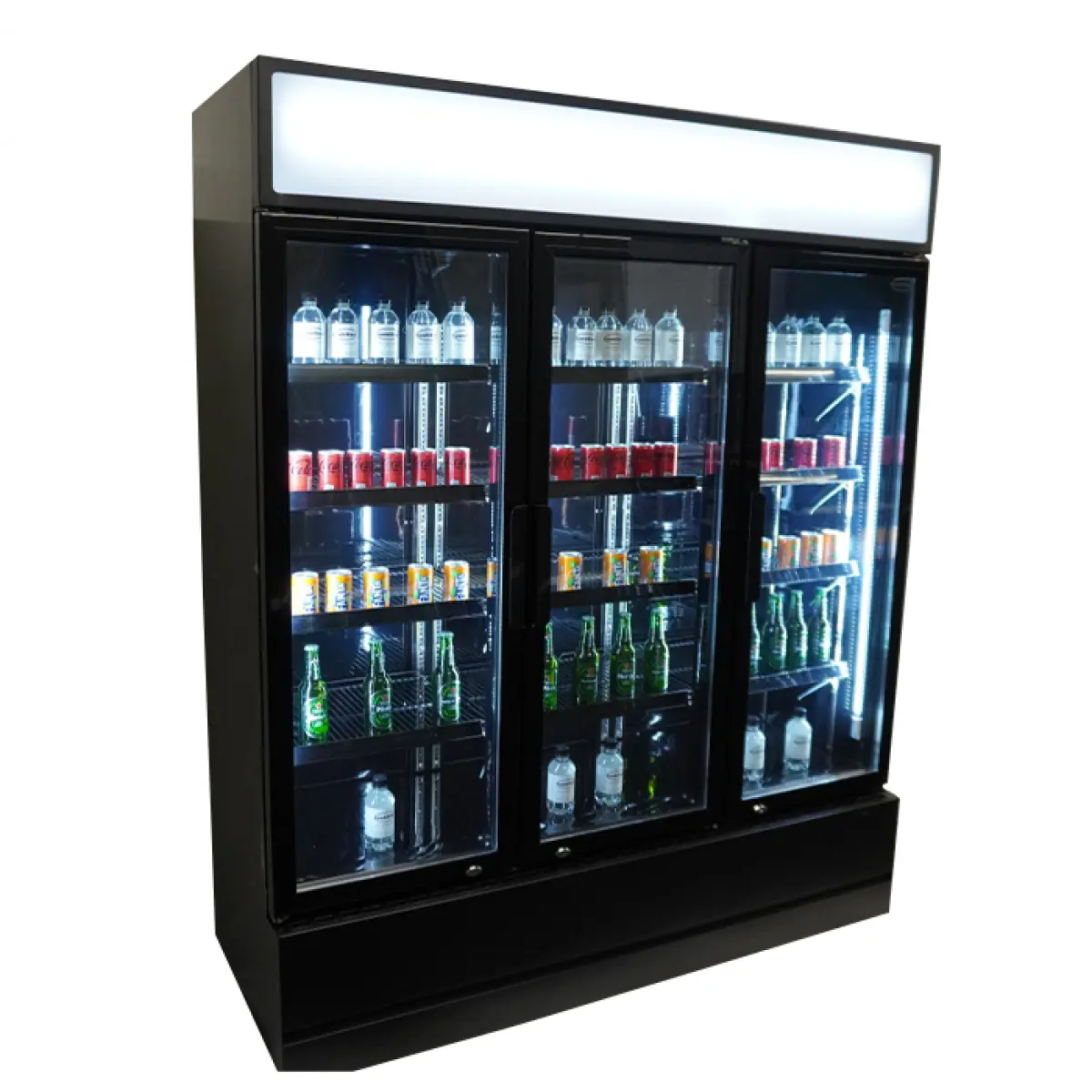 REFRIGERATOR 3 GLASS DOORS BLACK FCU-1200 BL