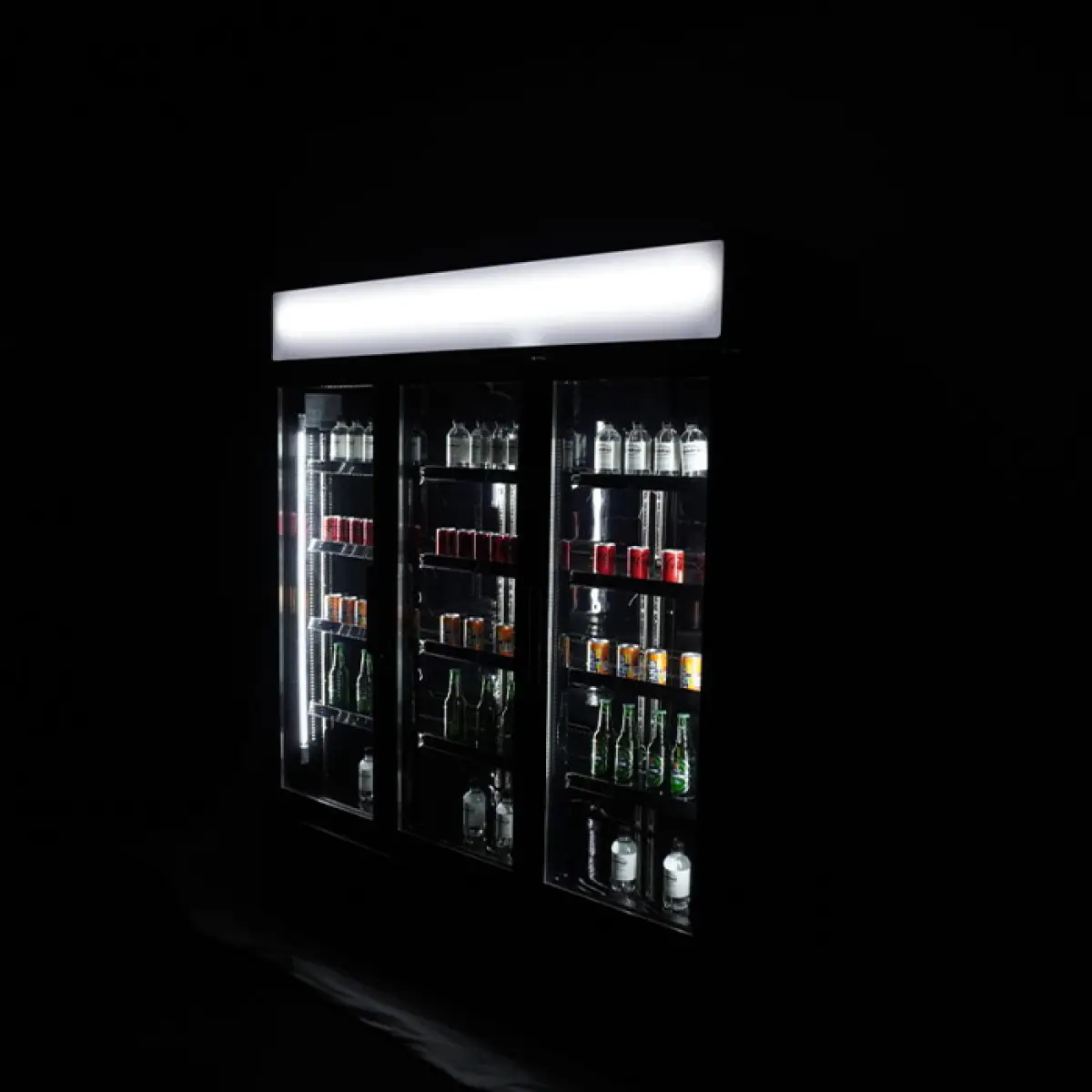 REFRIGERATOR 3 GLASS DOORS BLACK FCU-1200 BL