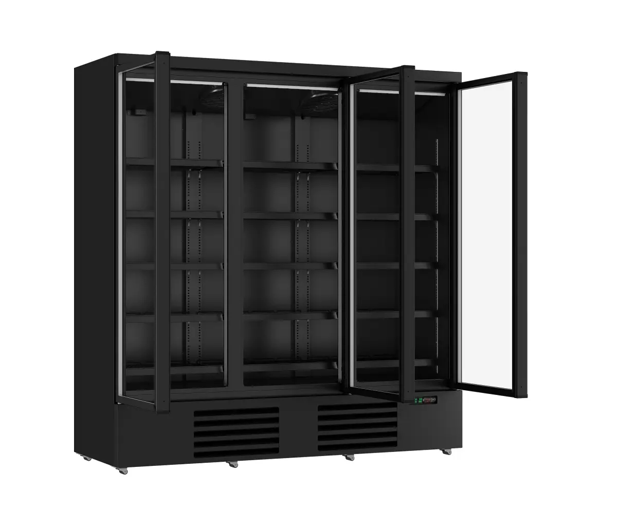 COMBISTEEL BLACK UPRIGHT REFRIGERATED MERCHANDISER 3 DOOR 188X71X200CM