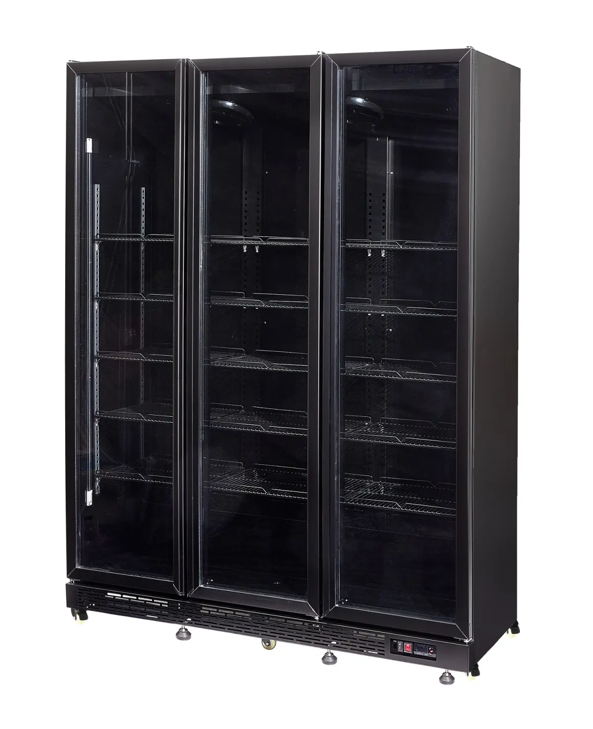REFRIGERATOR 3 GLASS DOORS BLACK NAP-1200  *TRANSPORT ON REQUEST*