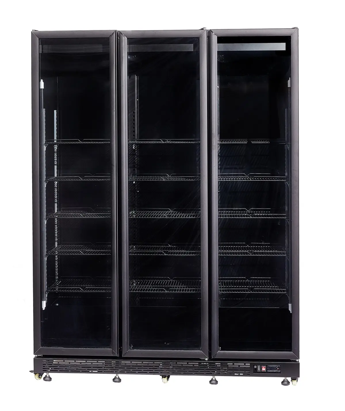 REFRIGERATOR 3 GLASS DOORS BLACK NAP-1200  *TRANSPORT ON REQUEST*