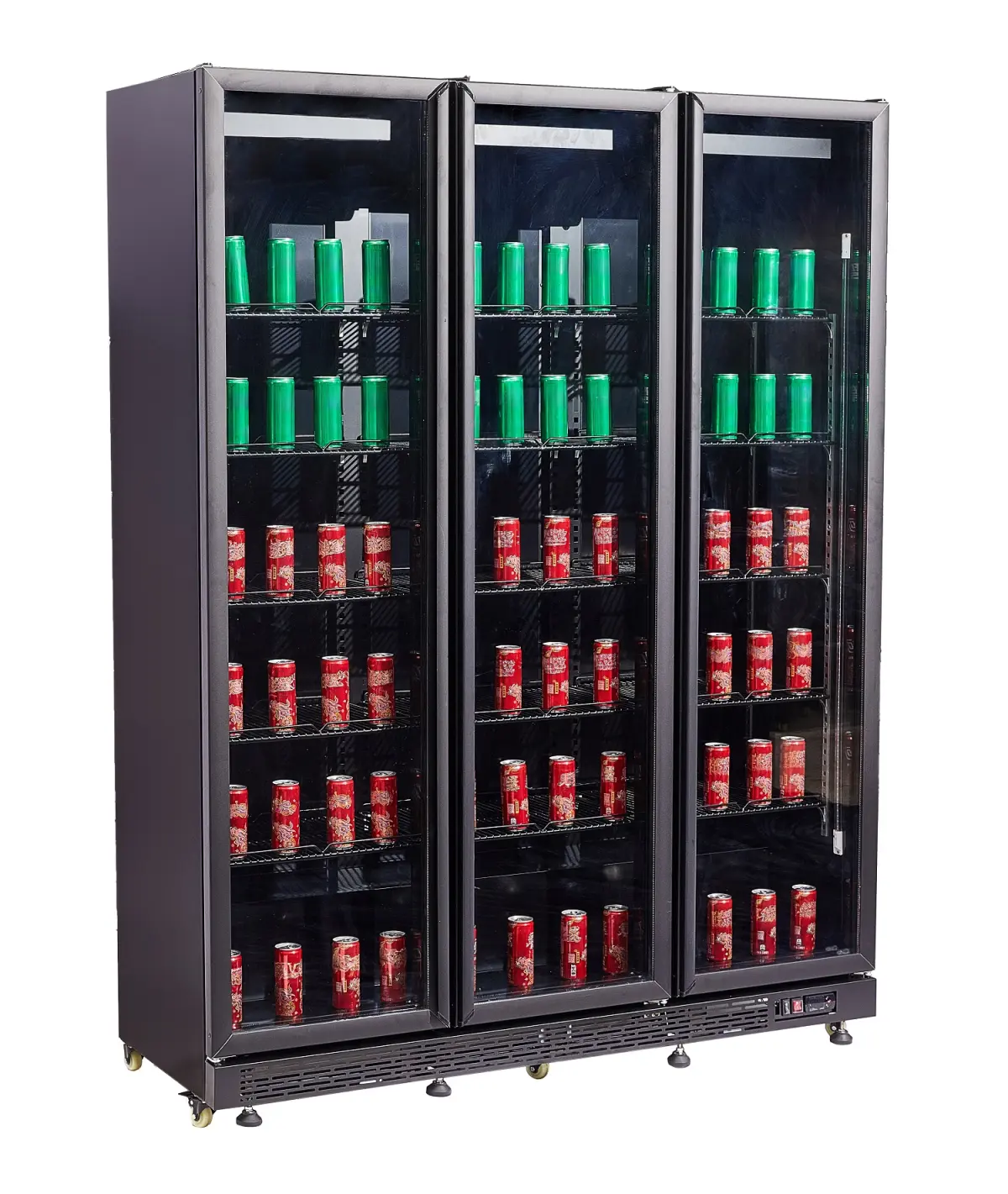 REFRIGERATOR 3 GLASS DOORS BLACK NAP-1200  *TRANSPORT ON REQUEST*