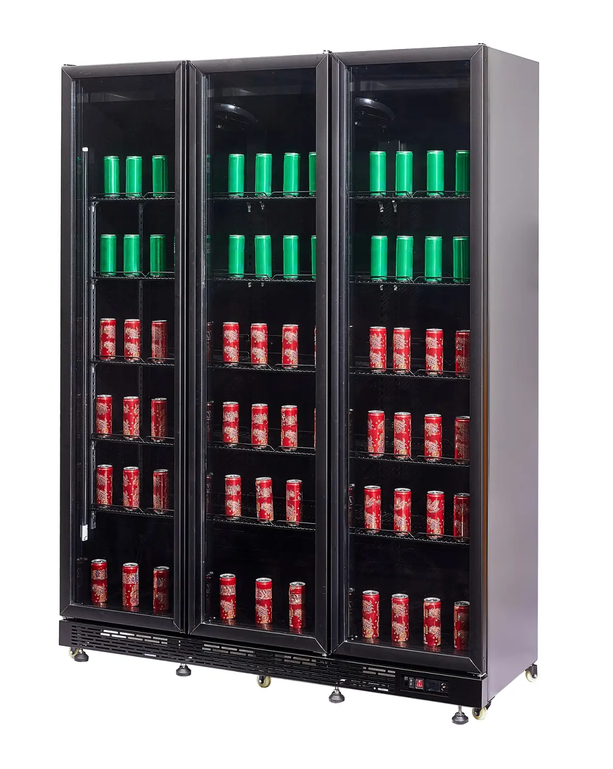 REFRIGERATOR 3 GLASS DOORS BLACK NAP-1200  *TRANSPORT ON REQUEST*