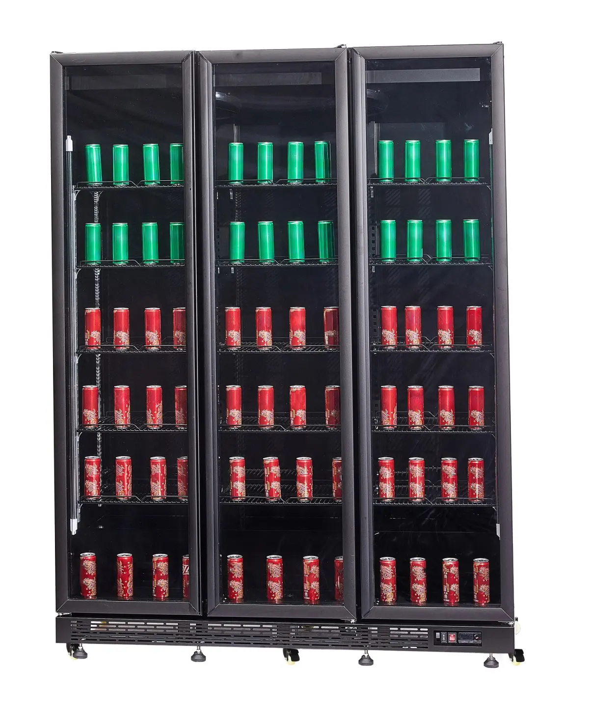 REFRIGERATOR 3 GLASS DOORS BLACK NAP-1200  *TRANSPORT ON REQUEST*