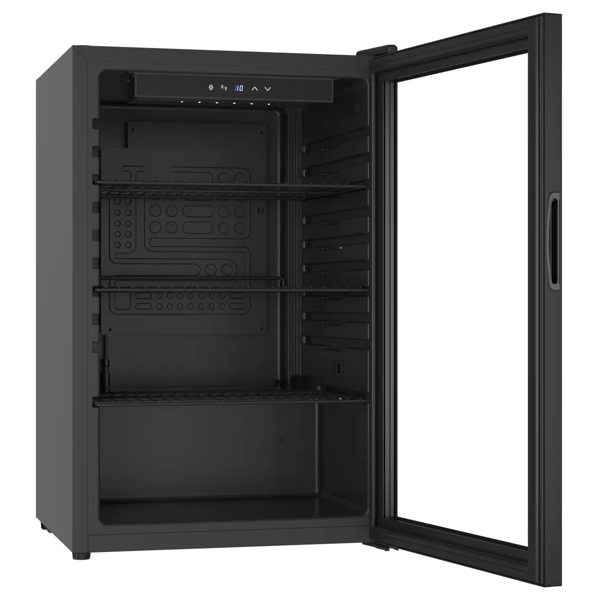 COMBISTEEL TABLETOP BLACK FRIDGE GLASS DOOR 54X54X85CM