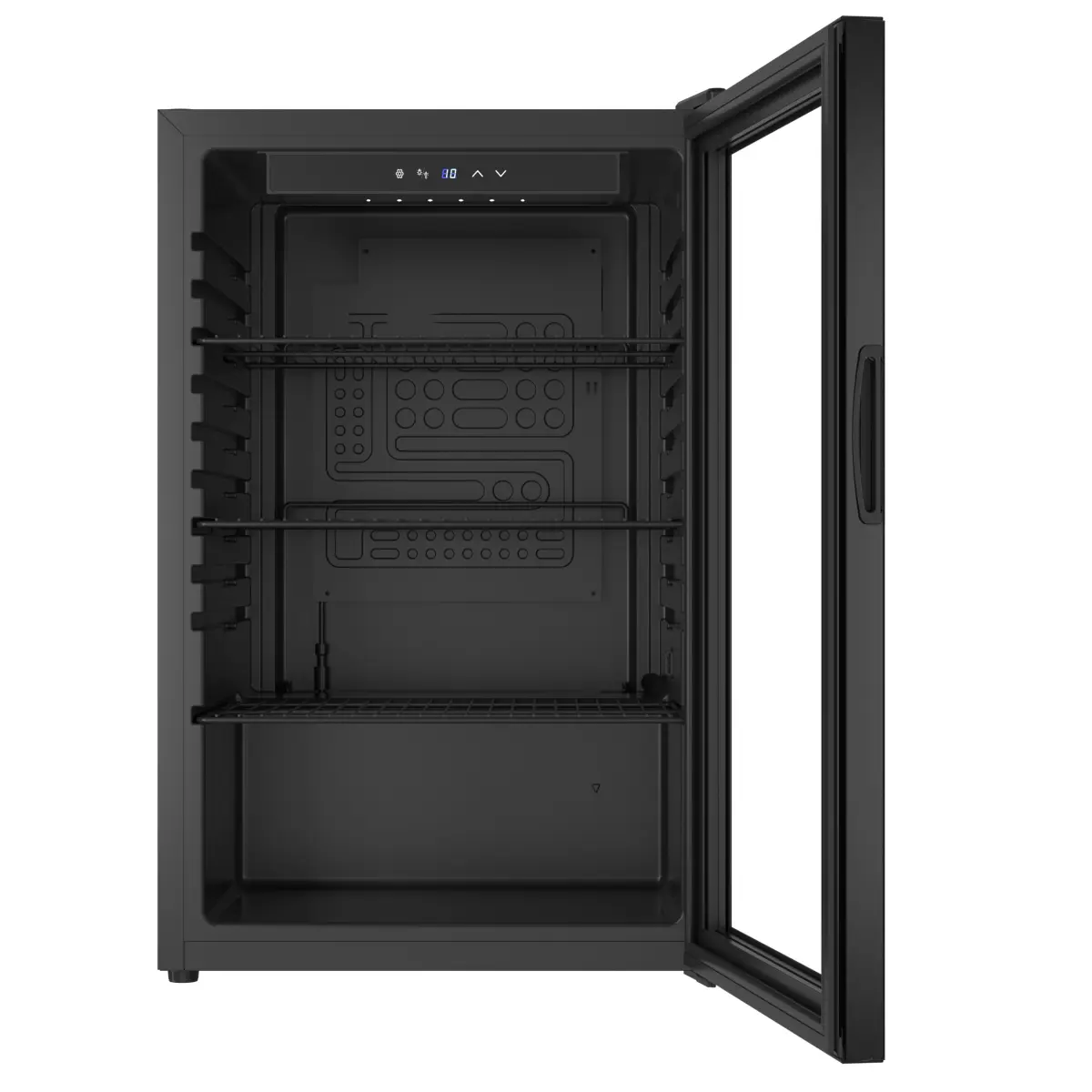 COMBISTEEL TABLETOP BLACK FRIDGE GLASS DOOR 54X54X85CM