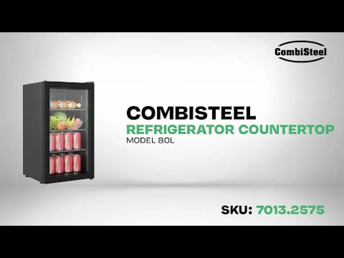COMBISTEEL SMALL FRIDGE + GLASS DOOR - BLACK FINISH