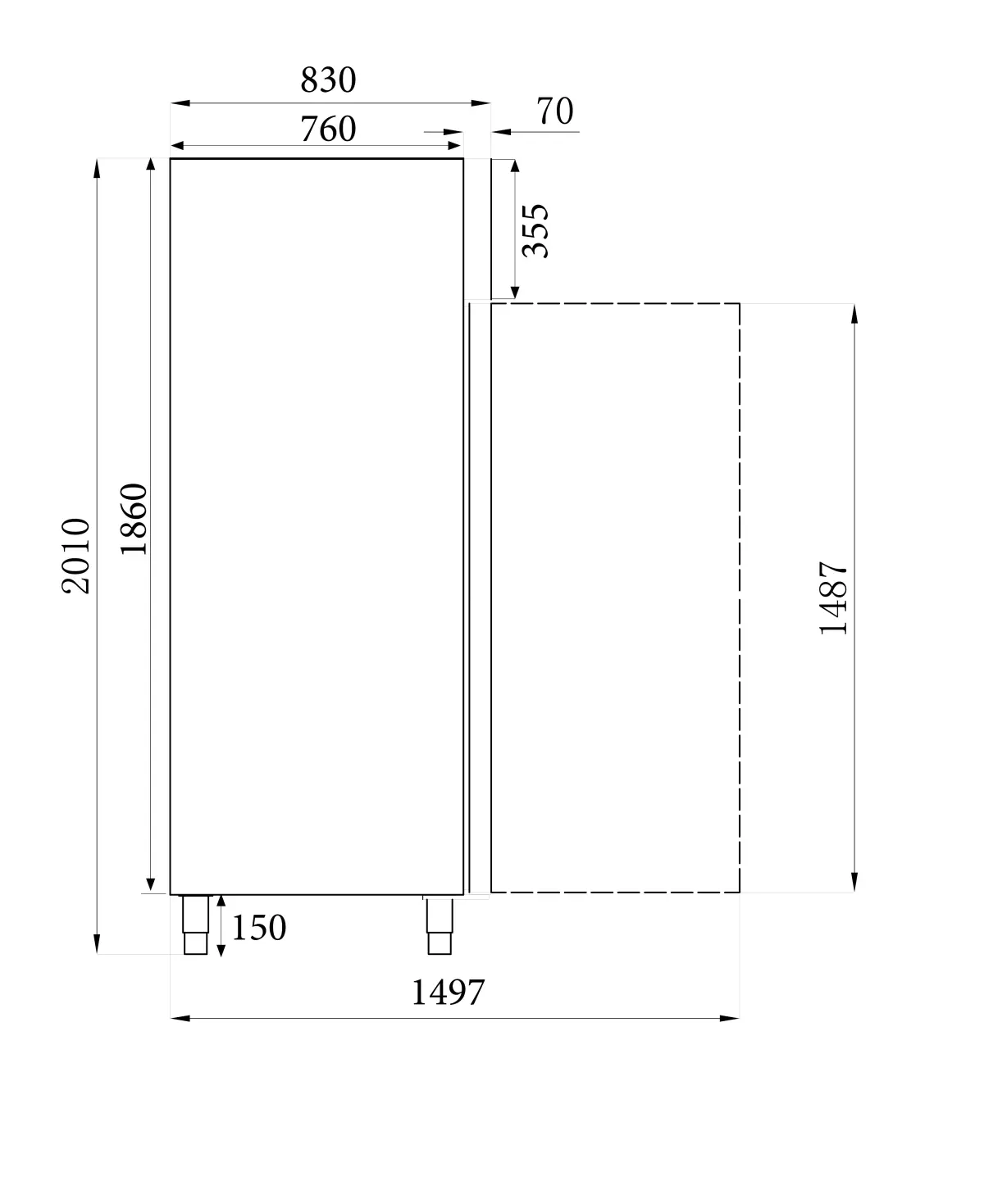 REFRIGERATOR SS 1 GLASS DOOR