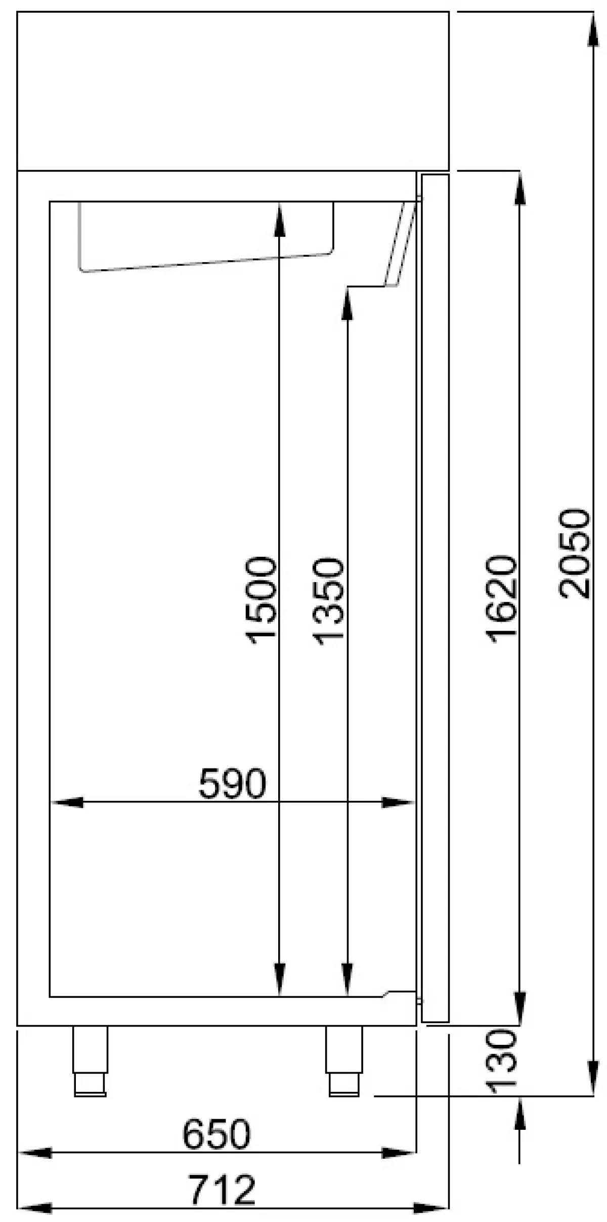 PROLINE GN (700) UPRIGHT FRIDGE 2 DOOR 140X70CM