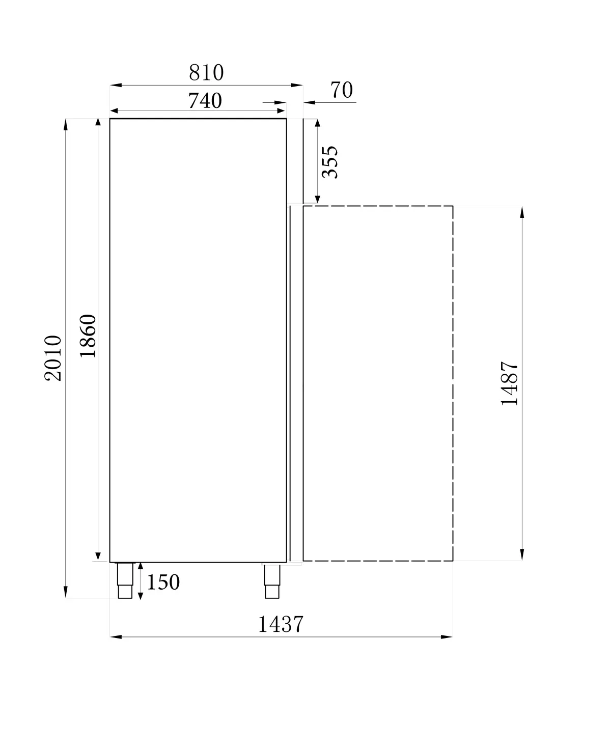 REFRIGERATOR SS+AL 600 LTR STATIC