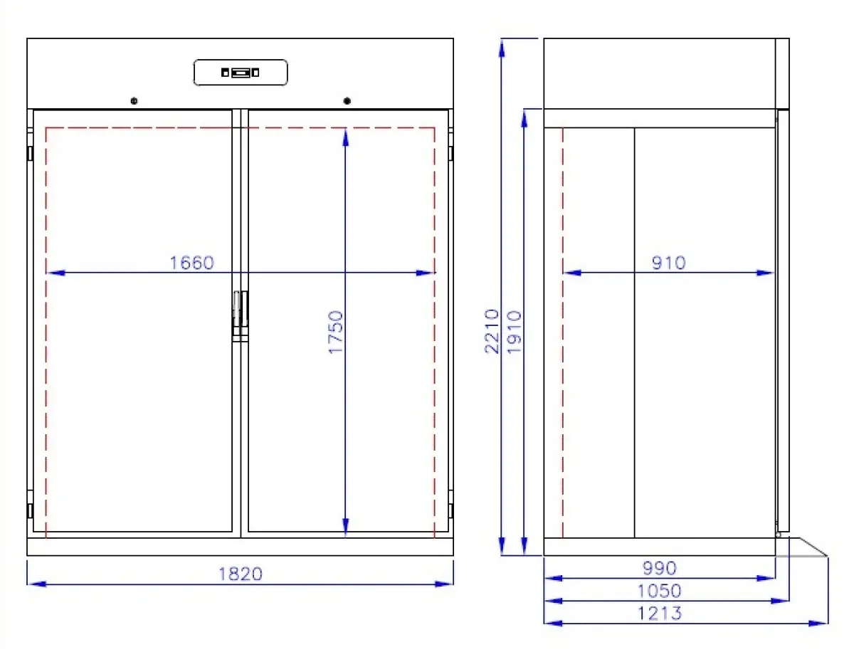 ROLL-IN FREEZER SS MONO BLOCK 1400 LTR
