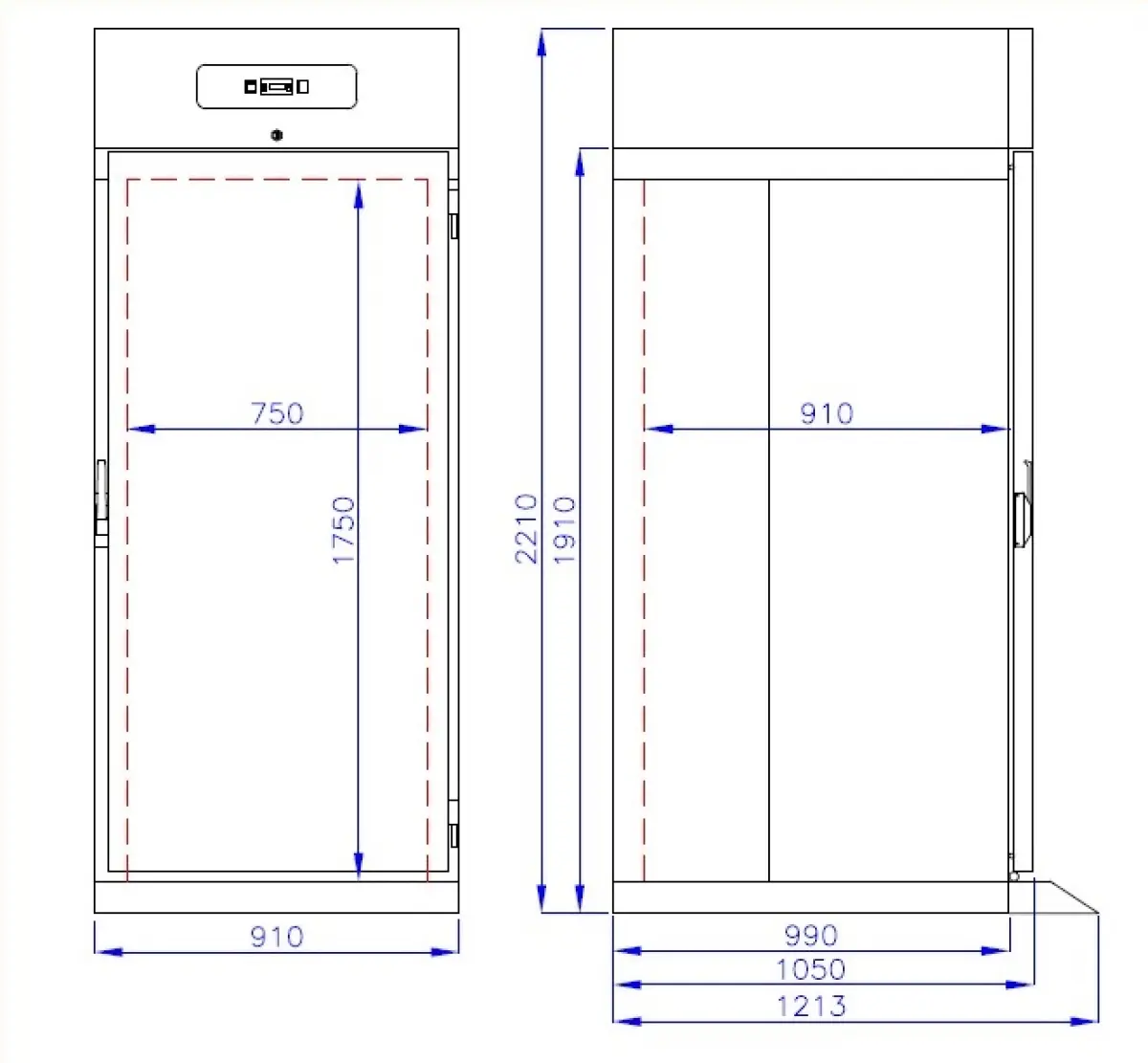 COMBISTEEL PROLINE UPRIGHT ROLL-IN FREEZER 91X121X221CM - EXCLUDING TROLLEY