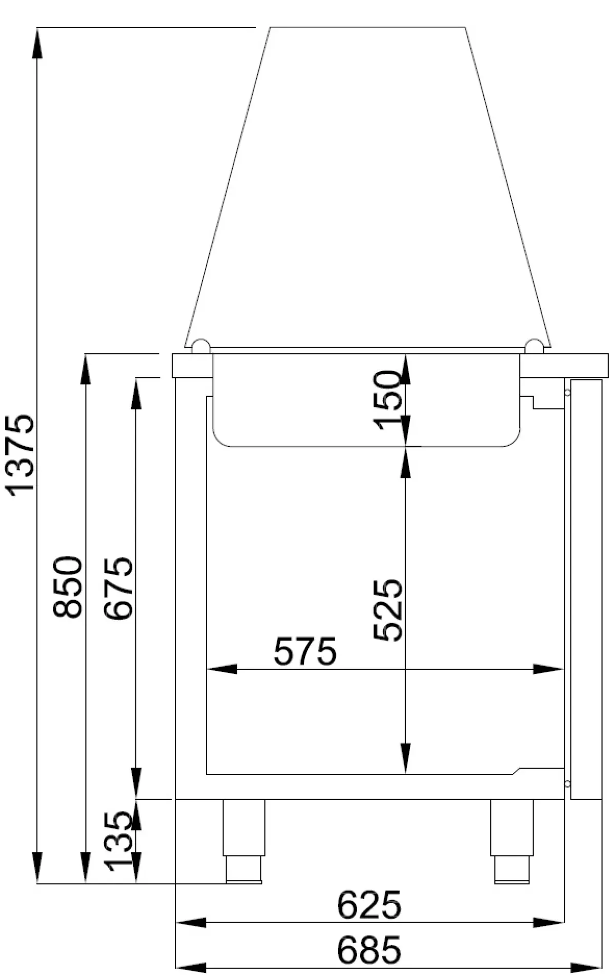 PROLINE REFRIGERATED COUNTER 2 DOOR + GLASS TOP 4/1 GN