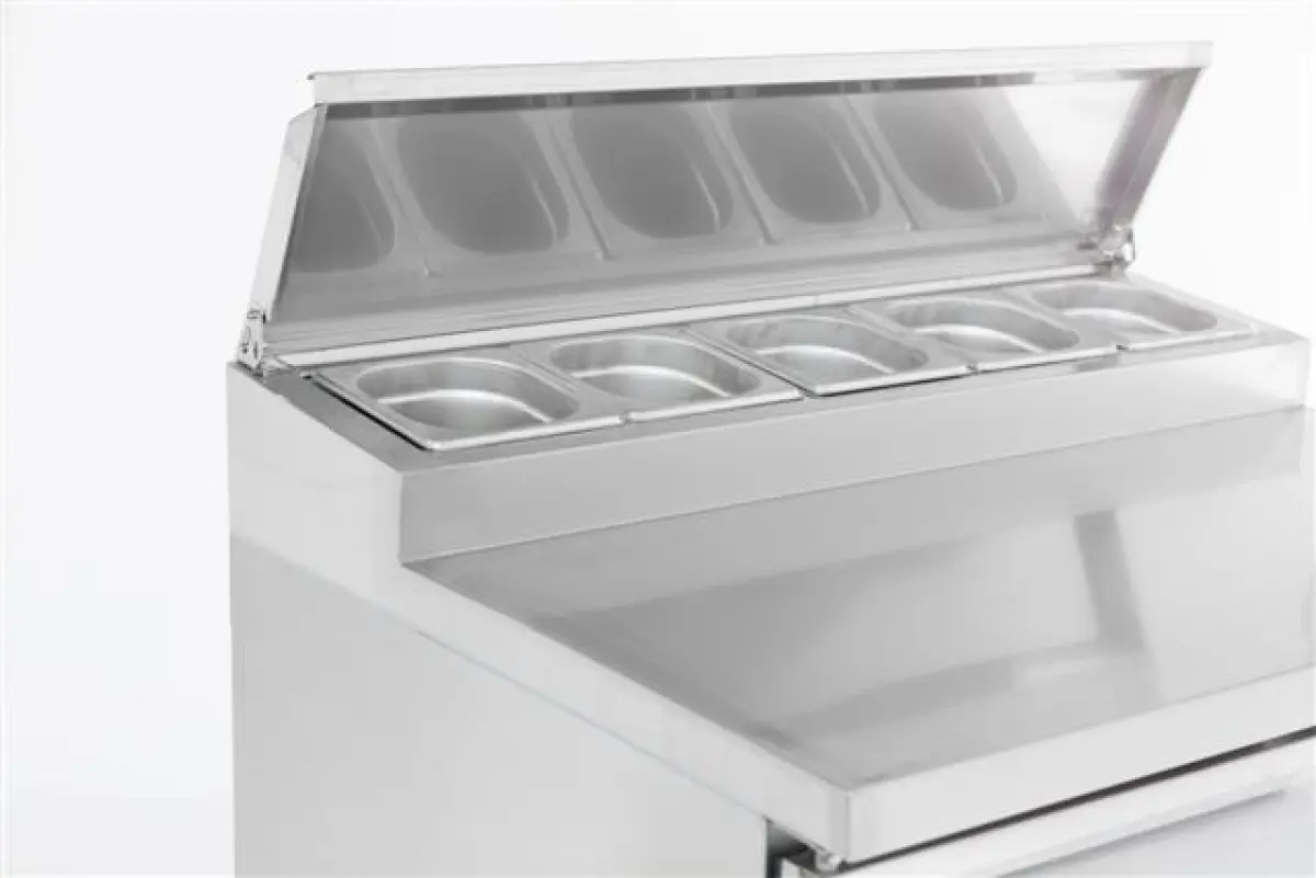 COMBISTEEL COMPACT LINE REFRIGERATED COUNTER + INTEGRATED SALADETTE 90X70CM
