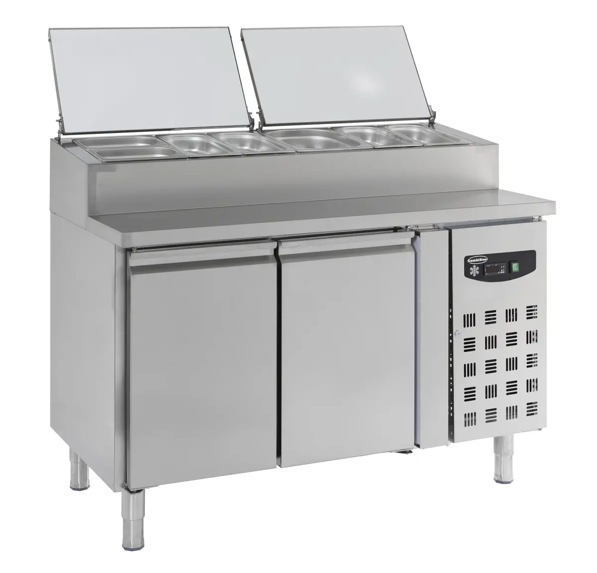COMBISTEEL S/STEEL REFRIGERTRED COUNTER 2 DOOR + INTEGARTED SALADETTE 136X70CM
