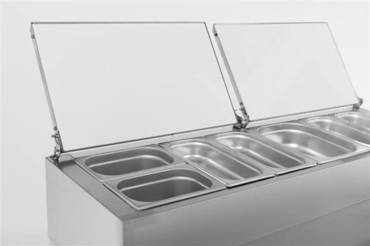 COMBISTEEL S/STEEL REFRIGERTRED COUNTER 2 DOOR + INTEGARTED SALADETTE 136X70CM