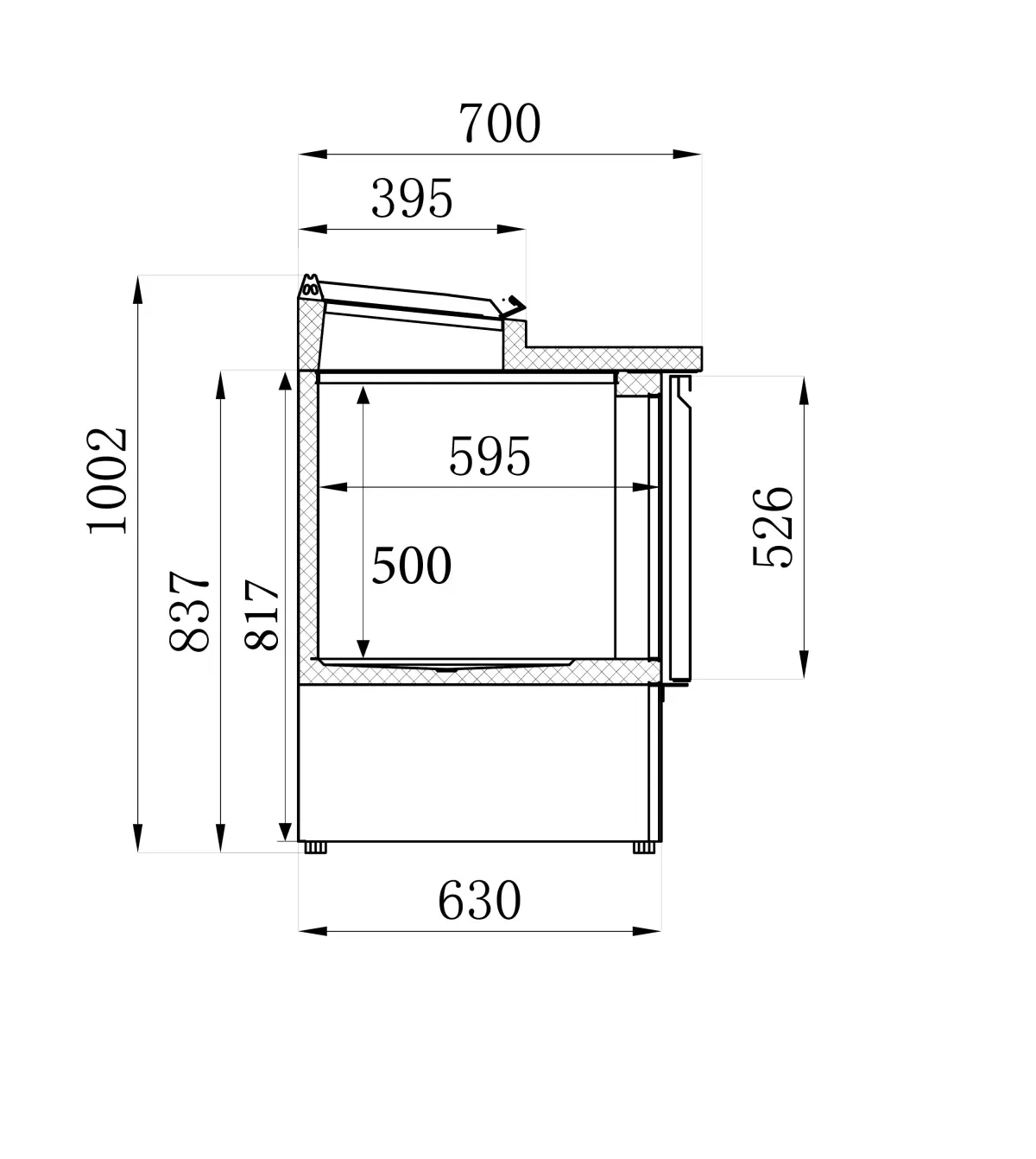 COMBISTEEL COMPACT LINE GN (700) FRIDGE COUNTER 3 DOOR + SALADETTE