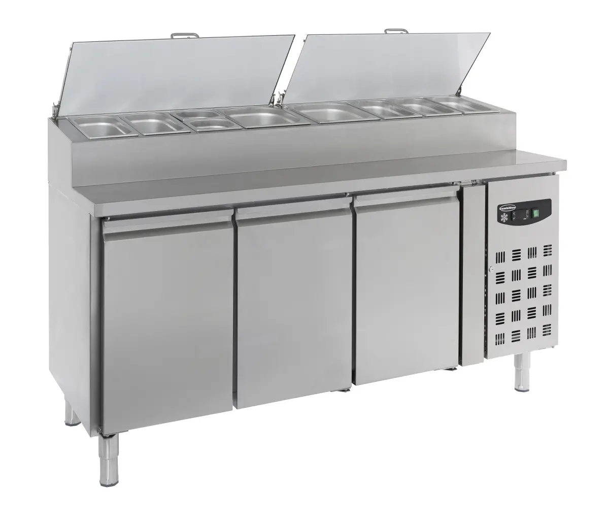 COMBISTEEL STANDARD LINE REFRIGERATED COUNTER 3 DOOR + INTEGATED SALADETTE - 180X70CM