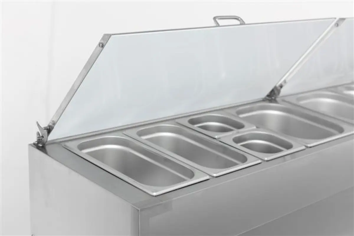 COMBISTEEL STANDARD LINE REFRIGERATED COUNTER 3 DOOR + INTEGATED SALADETTE - 180X70CM