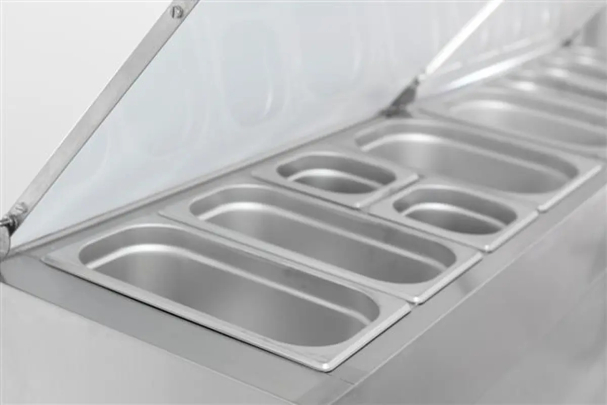 COMBISTEEL STANDARD LINE REFRIGERATED COUNTER 3 DOOR + INTEGATED SALADETTE - 180X70CM