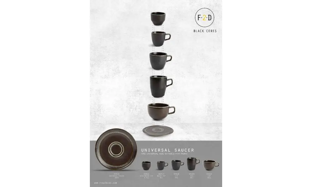 Saucer 14cm universal black Ceres