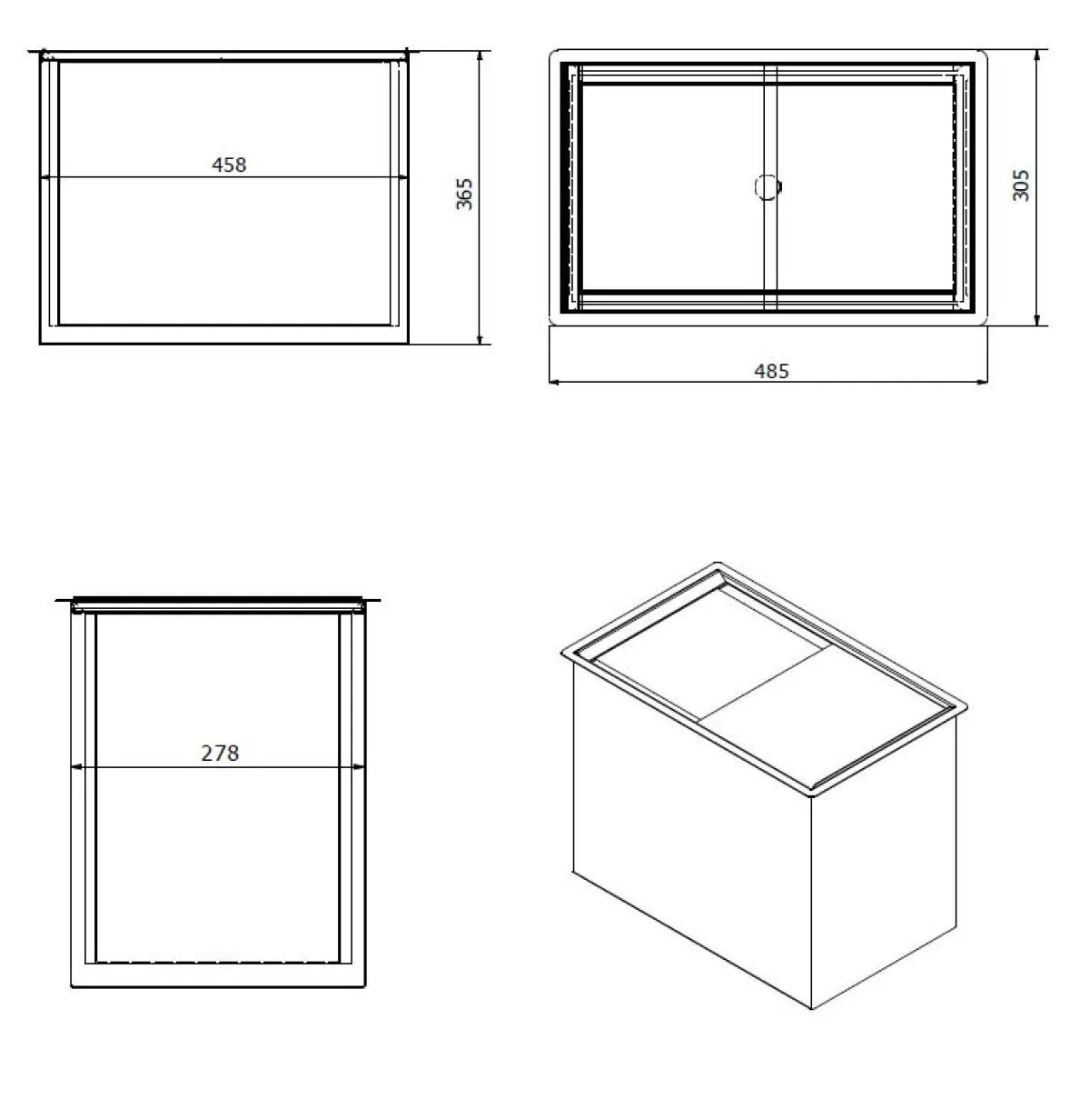 SS DROP-IN ICE BIN  