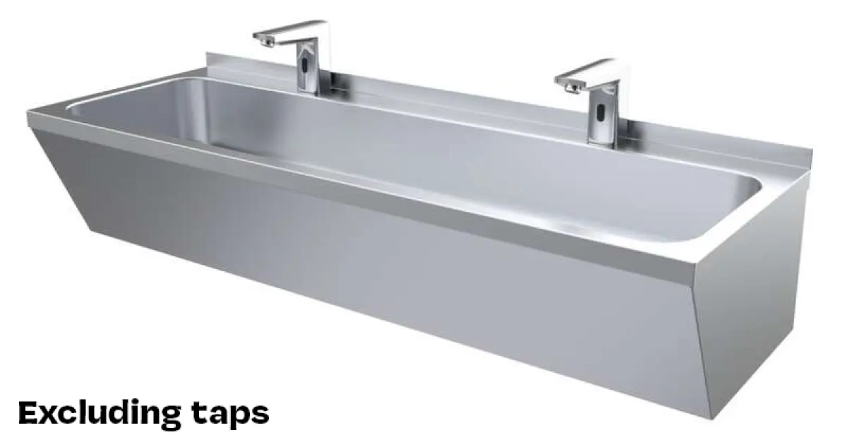 S/STEEL WALL MOUNTED HANDWASH BASIN 120X42X16CM