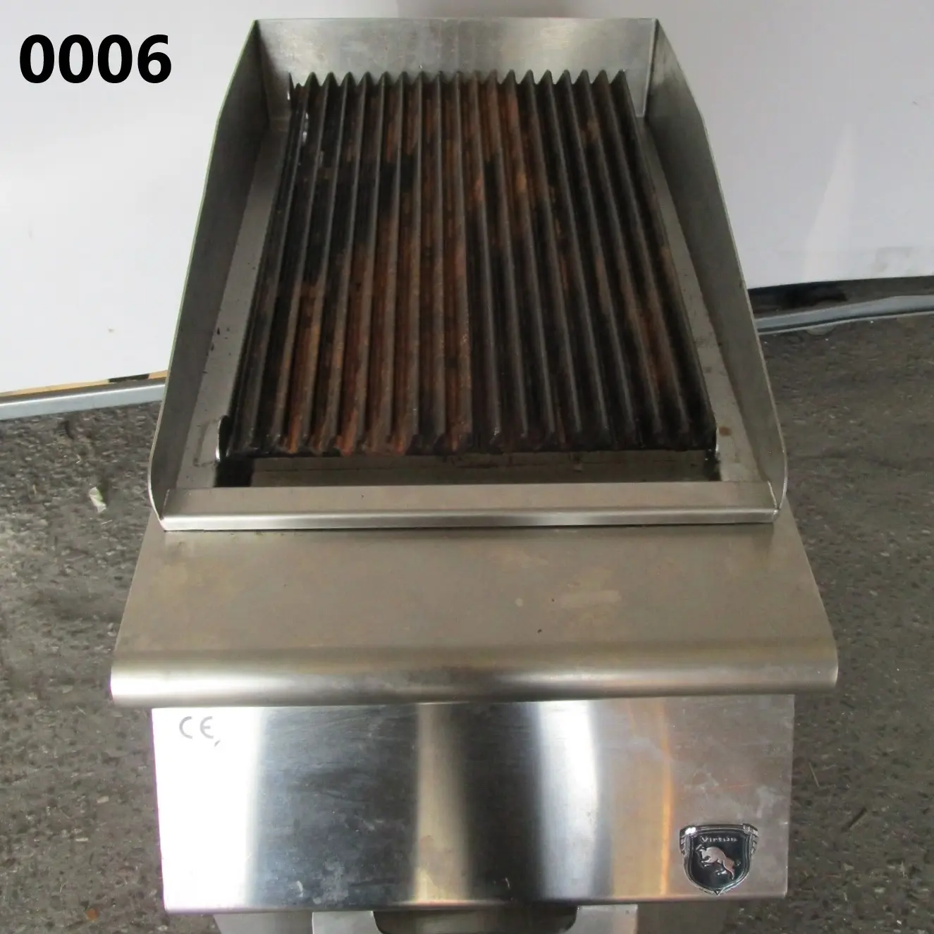 Electric grill, cooking zone in stainless steel, meat/fish - SECOND-HAND