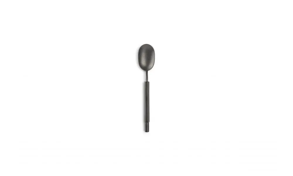 Tea spoon matte black Helix - set/6
