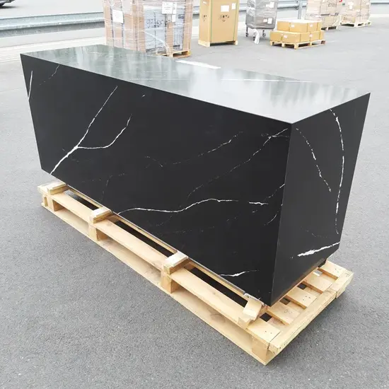 Neutral service unit 2000x600x900 mm with black Belenco Quartz countertop