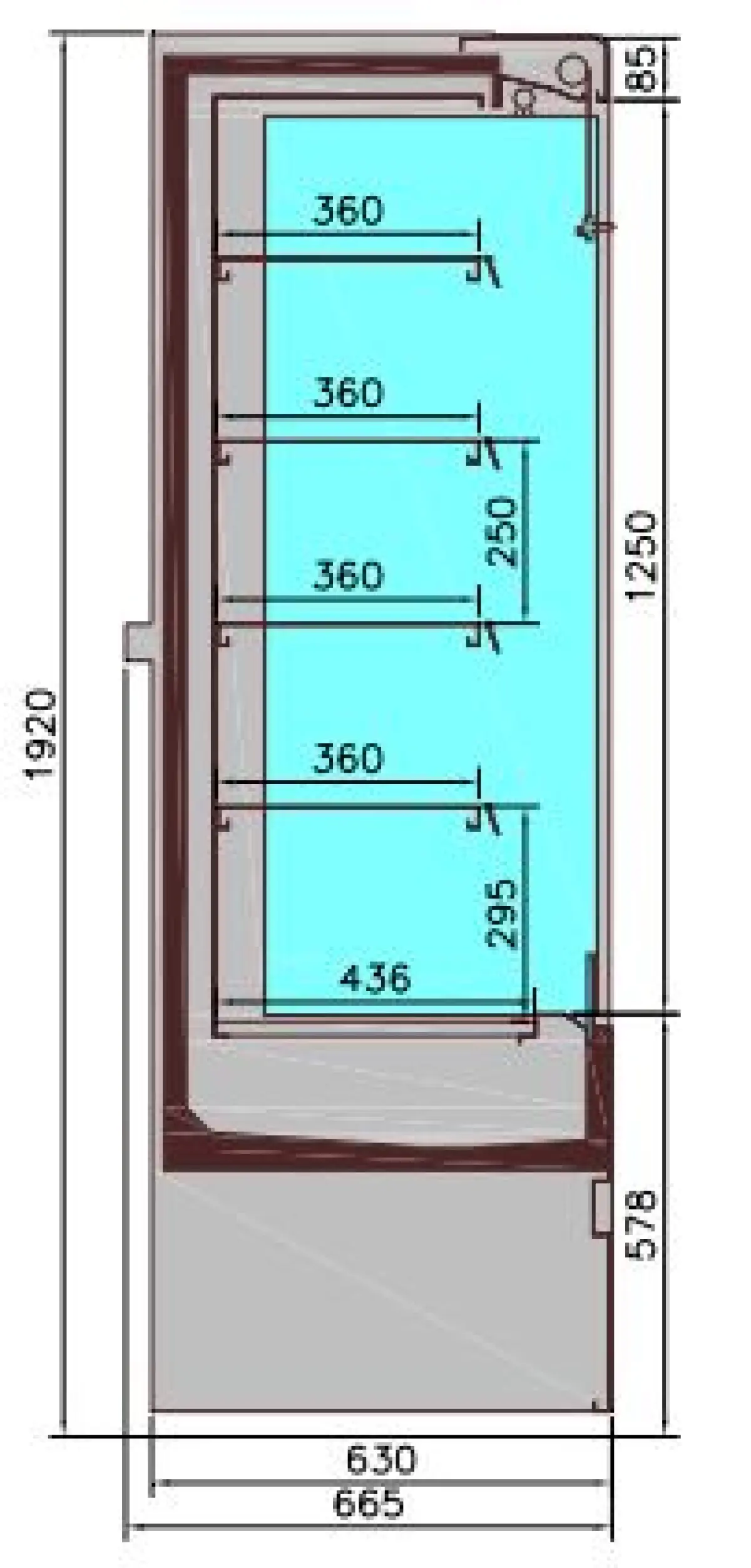 COMBISTEEL BLACK FRIDGE MULTIDECK FOR FRUITS AND VEG 151X67X192