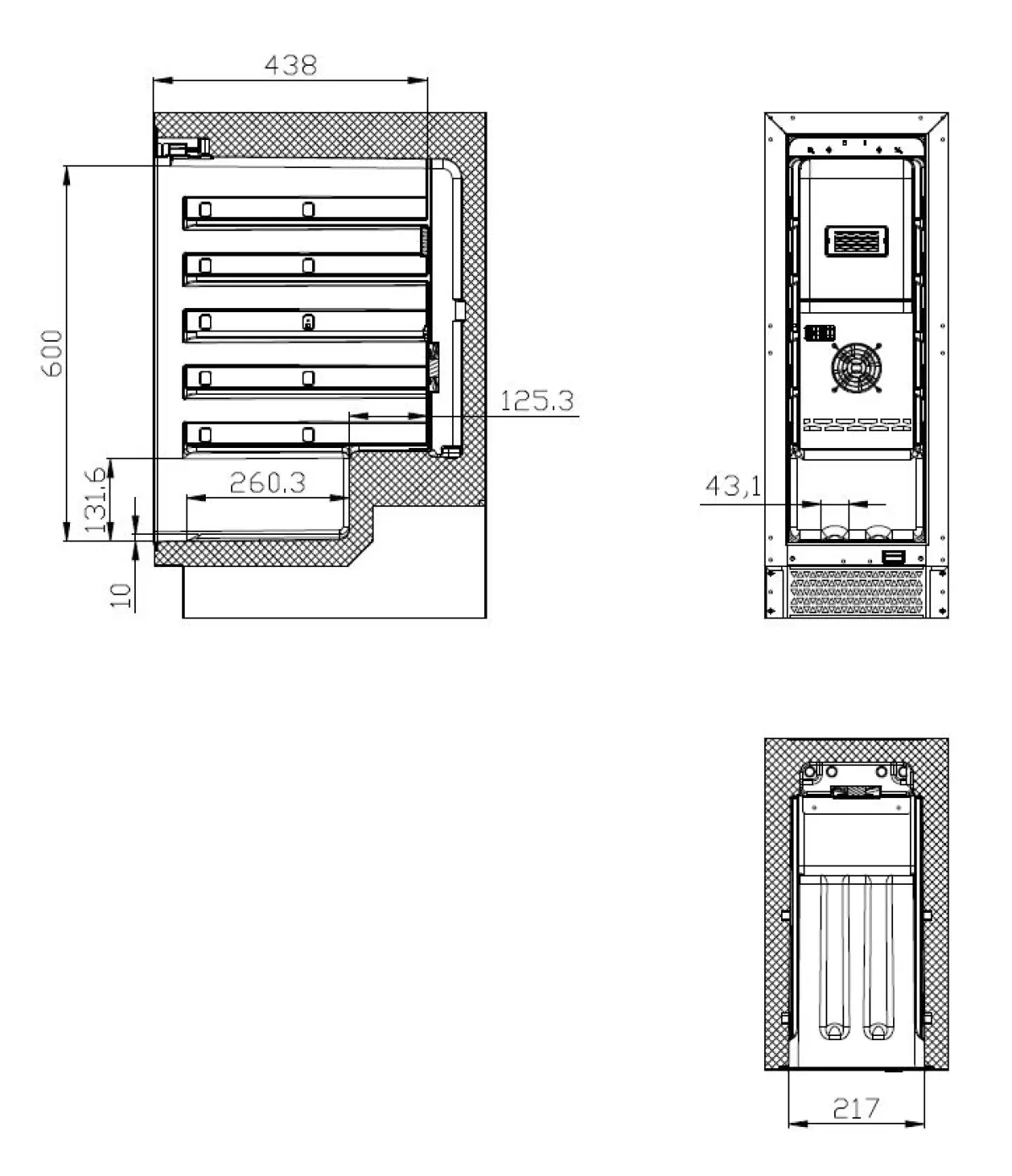 COMBISTEEL WINE COOLER 50LTR 30X57X82CM